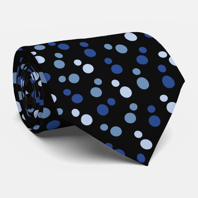 Ocean Nautical Theme Blue Black Krawatte (Gerollt)