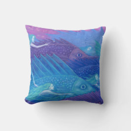 "Ocean nomads" Fantasiekunst, Fische, Meerjungfrau Kissen