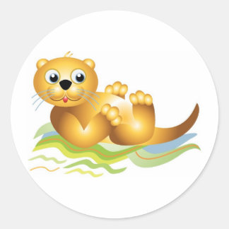 Ocean Otter Runder Aufkleber