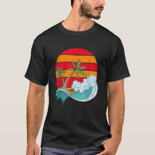 Ocean Palm Trees Summer Vibes Retro Waves Tropical T-Shirt