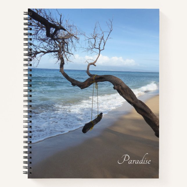 Ocean Paradise Swing Foto Grosses SpiralNotebook Notizbuch (Vorderseite)