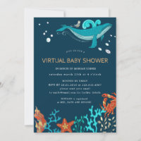 Ocean Party Virtual Baby Dusche Einladung
