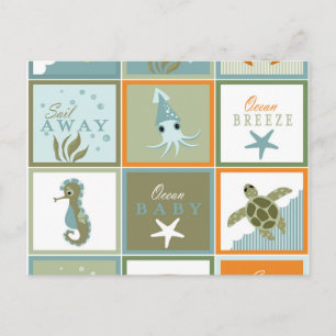 Ocean Patchwork Postkarte