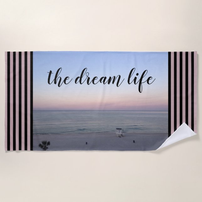Ocean Pink Sunrise Dream Life Strandtuch (Vorderseite)