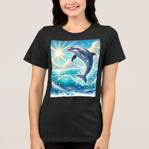Ocean Play: Dolphin Splash T-Shirt Tri-Blend Shirt