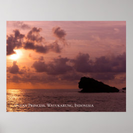 Ocean Princess Rocks Sunset Sky Twilight Poster