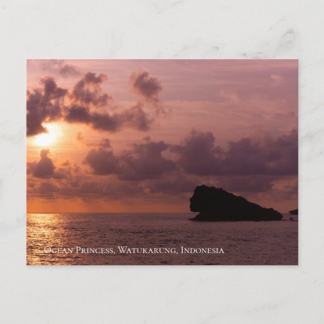Ocean Princess Rocks Sunset Sky Twilight Postkarte (Vorderseite)