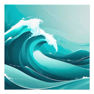 Ocean Pulse - Stilvolle Wave Art in Blue Tones Can Fotodruck