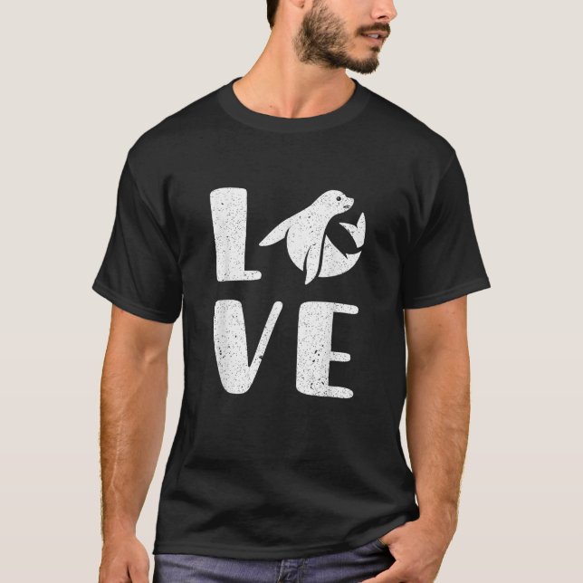 Ocean Puppy Seal Lover Valentines Day Gift Sea Lio T-Shirt (Vorderseite)