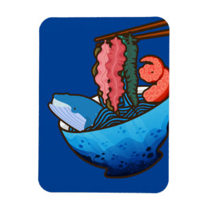 Ocean Ramen Tentacle Kelp Whale Food Nature Magnet