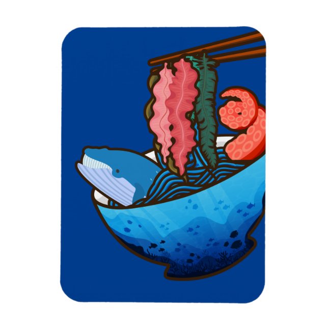 Ocean Ramen Tentacle Kelp Whale Food Nature Magnet (Vertikal)