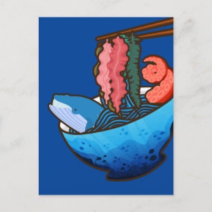 Ocean Ramen Tentacle Kelp Whale Food Nature Postkarte