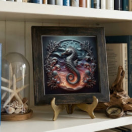 Ocean Reef & 3D-Seepferdchen Faux-Metall Fliese