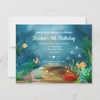 Ocean Reef Under Sea Birthday Party Einladung