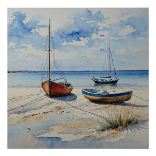 "Ocean Retreat". Eine farbenfrohe Seezunge Poster