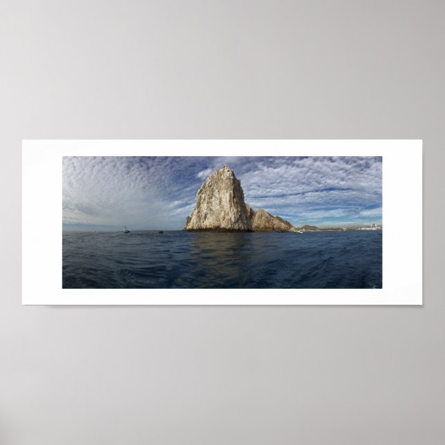 Ocean Rocks Clouds Mexiko Fotografie Panorama Poster (Vorne)
