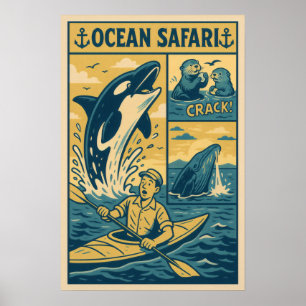 Ocean Safari – Wal-Treffpunkt & Otter-Comic Poster