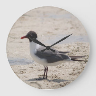 Ocean Sand Seagull Bird Beach Foto Große Wanduhr
