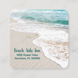 Ocean Sandy Beach Quadratische Visitenkarte