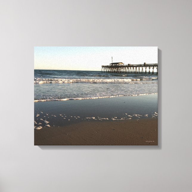 Ocean Scene mit Myrtle Beach Staat Park Pier Leinwanddruck (Vorderseite)