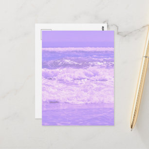 Ocean Sea Beach Lila Waves Wasser Postkarte
