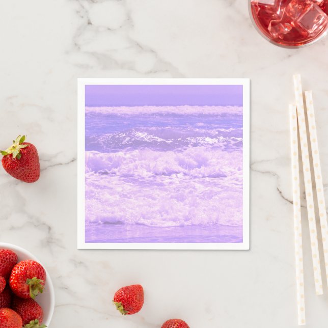 Ocean Sea Beach Lila Waves Wasser Serviette (Beispiel)