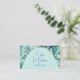 Ocean Sea Coral Blue Elegante Business Card Visitenkarte