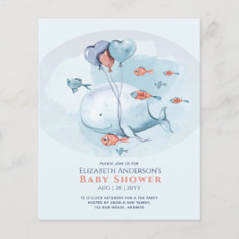Ocean Sea Life BABY SHOWER Blauer Wal Flyer