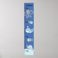 Ocean Sea Life Blue Gray Growth Chart Behalten auf