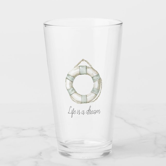 Ocean Sea Mint White Round Floating Device Glas (Vorderseite)