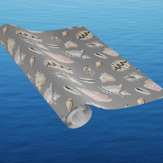 Ocean Sea Muschel Muster Kreuzung Geschenkpapier (Von Creator hochgeladen)