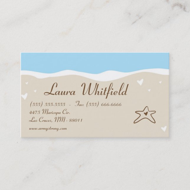Ocean Sea Muschel Water Sand Tide Business Card Visitenkarte (Vorderseite)