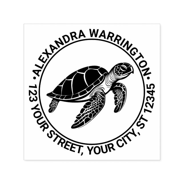 Ocean Sea Turtle #4 Name Return Address Permastempel (Design)