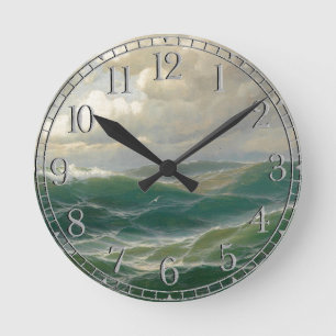 Ocean Seabird Waves Sea Jensen Wall Clock Runde Wanduhr