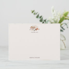 Ocean Seashells Beach Boho Coastal Bridal Shower Dankeskarte