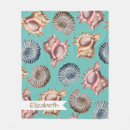 Ocean Seashells - Individuelle Name Fleecedecke