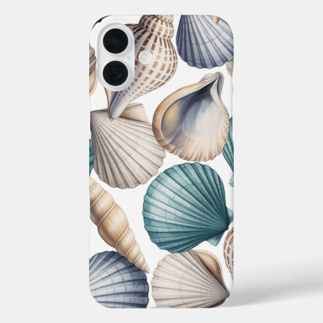 Ocean Seashells Watercolor Beach Vibe Phone Case (Rückseite)