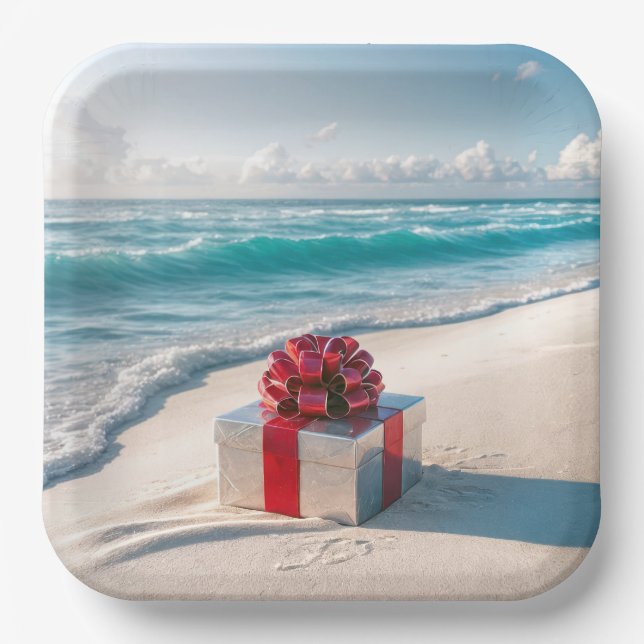 Ocean Seashore Weihnachtsgeschenk Pappteller (Vorderseite)