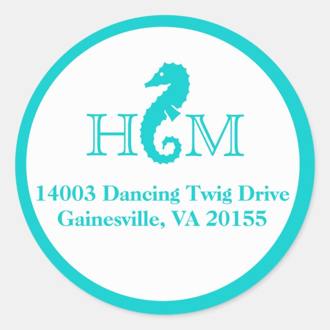 Ocean Seepferd Small Runder Aufkleber (Vorderseite)