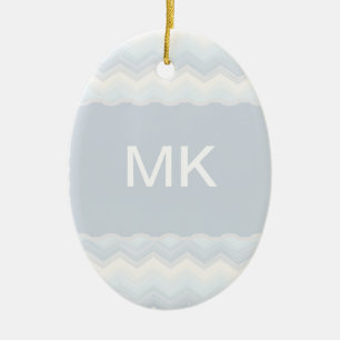 Ocean Shades Wasserfarbe Zickzack Keramik Ornament