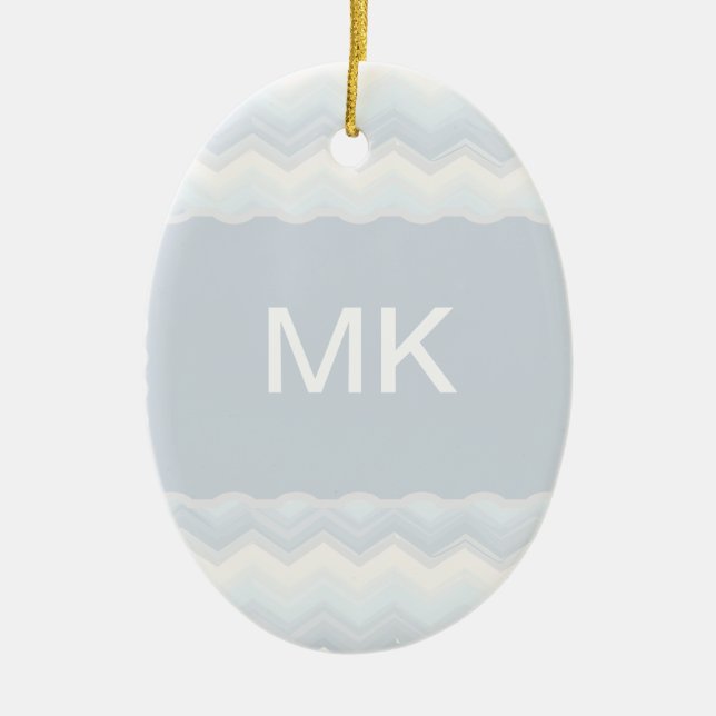 Ocean Shades Wasserfarbe Zickzack Keramik Ornament (Vorne)