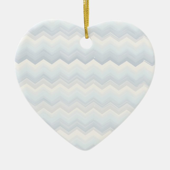 Ocean Shades Wasserfarbe Zickzack Keramik Ornament (Vorne)