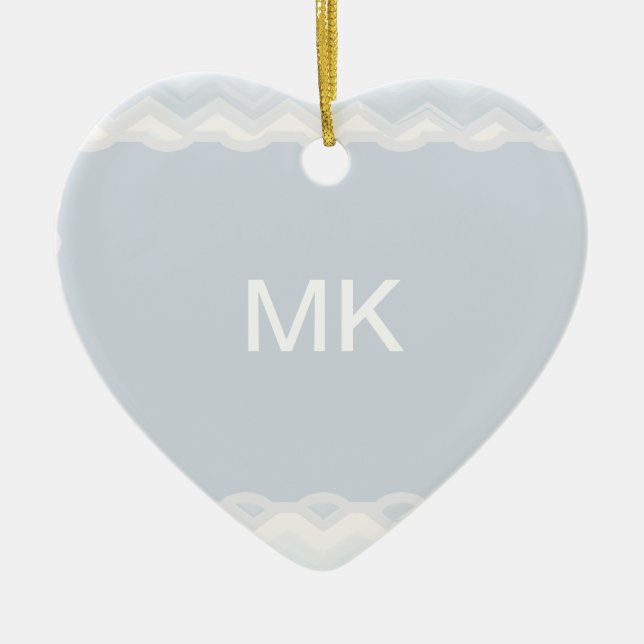 Ocean Shades Wasserfarbe Zickzack Keramikornament (Vorne)