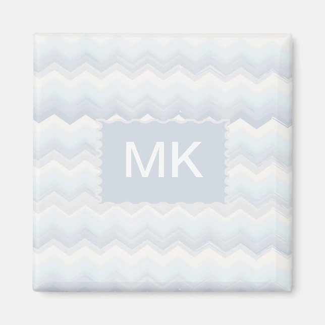 Ocean Shades Wasserfarbe Zickzack Magnet (Vorne)