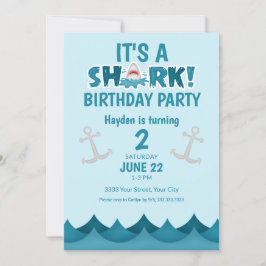 Ocean Shark 2. Geburtstag Einladung