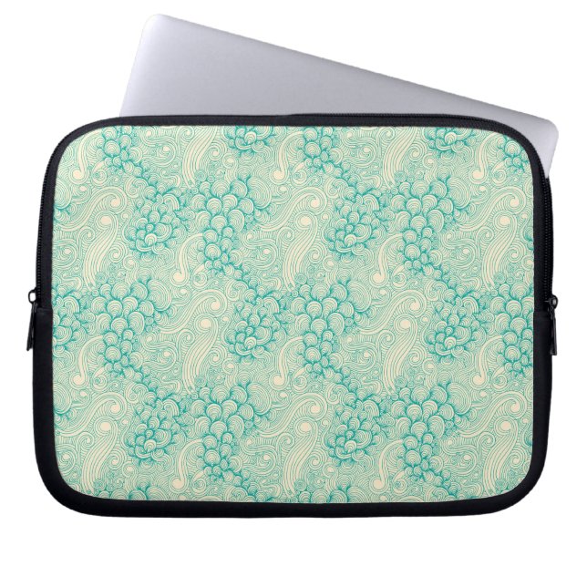 Ocean Shells Sea Waves Abstract Vintage Pattern Laptopschutzhülle (Vorderseite)