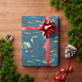Ocean Shore Rubber Dingy Fishing Muster Geschenkpapier