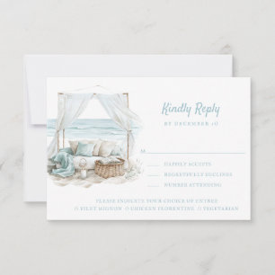 Ocean Shore Strand Bitte beantworten Optione RSVP Karte