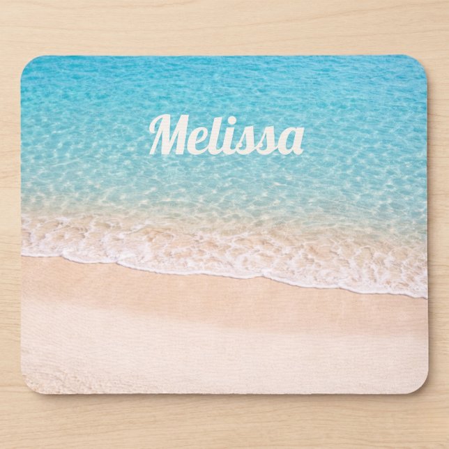 Ocean Shoreline Custom Name Mousepad (Von Creator hochgeladen)