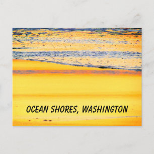 Ocean Shows, WA, Beach Sunset Foto Postkarte